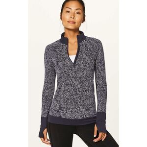 NEW Lululemon Rest Less 1/2 Zip Black / White, $110 Sz 4 A54